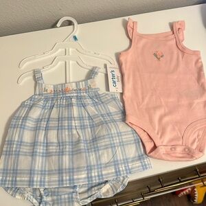 Plaid outfit and onesie set